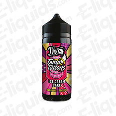 Doozy Temptations Ice Cream Cake Shortfill E-liquid 100ml bottle with colorful label design.