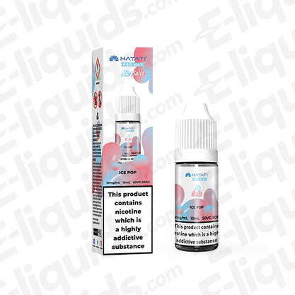Ice Pop Pro Max Nic Salt E-liquid by Hayati, featuring cherries, blue raspberry, and lime flavors, 10mg strength.