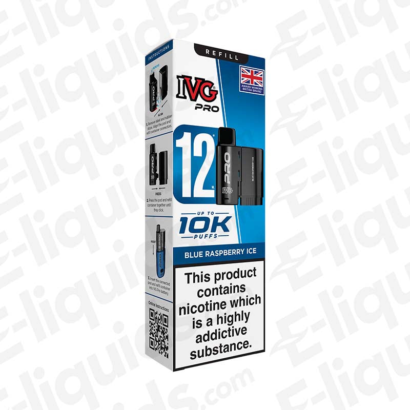 IVG Pro 12 20mg Blue Raspberry Ice Prefilled Pod IVG Pro 12 20mg Blue Raspberry Ice Prefilled Pod