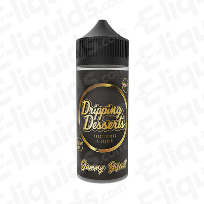 Jammy Biscuit Shortfill E-liquid by Dripping Desserts in 100ml bottle, featuring rich strawberry jam and buttery biscuit flavor.