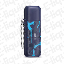 Lost Vape Ursa Cap Vape Pod Kit in blue with a dust cap and chain for portability, ideal for vapers on the go.