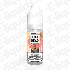 Guava Peach Nic Salt E-liquid by Juice Head Freeze in a 10ml bottle with 10mg nicotine, showcasing fruity flavor and smoothness.