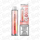 Hyola Pro Max 8000 Juicy Peach Pod Kit, 20mg, 1800mAh, 2ml pod. Sleek design, TPD compliant, offers 8000 puffs. Nicotine warning included.