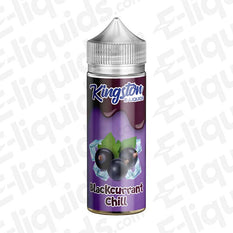 Blackcurrant Chill 70/30 Shortfill E-liquid by Kingston bottle with vibrant blackcurrant design.