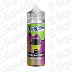 Grape Zingberry 70/30 Shortfill E-liquid by Kingston bottle with graphic design and premium flavour label.