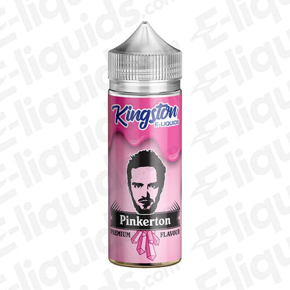 Pinkerton 70/30 Shortfill E-liquid by Kingston 100ml bottle with bold design for full-bodied flavour vaping experience.