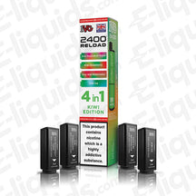 IVG 2400 4-in-1 Kiwi Edition prefilled pod with 2400 puffs, 20mg strength, 2ml e-liquid capacity; includes 4 mesh coil pods.