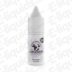 Raspberry Custard Nic Salt E-liquid by Lancashire Creamery in a 10ml bottle with a sleek design.