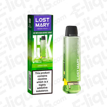 Lemon Lime Lost Mary NERA15K Prefilled Pod, zesty citrus flavors, 10+2ml e-liquid, nicotine, use with Lost Mary NERA30K device.