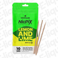 NicPix Lemon & Lime Nicotine Infused Toothpick pack of 20 for discreet use, with authentic Crystalize flavors to quit smoking.