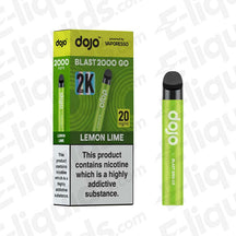Vaporesso Dojo Blast 2000 Go Pod Kit in Lemon Lime flavor with box, featuring 2000 puffs and nicotine warning.