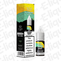 Lemon Mint 5000+ Nic Salt E-liquid by Al Fakher in 10ml bottle with fresh lemon and mint flavor.