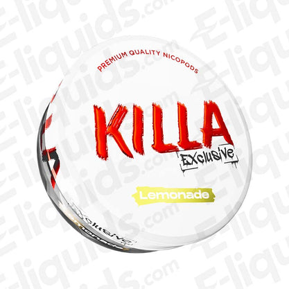 Killa Exclusive Lemonade Nicotine Pouch can featuring premium quality and strong lemonade flavor.