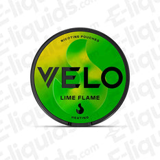 VELO Lime Flame nicotine pouches can featuring a vibrant green design and jalapeno-lime flavor profile.