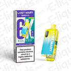Lost Mary BM6000 Compliant Pod Kit Blue Razz Lemonade flavor, offering up to 6000 puffs with a sleek, vibrant design.
