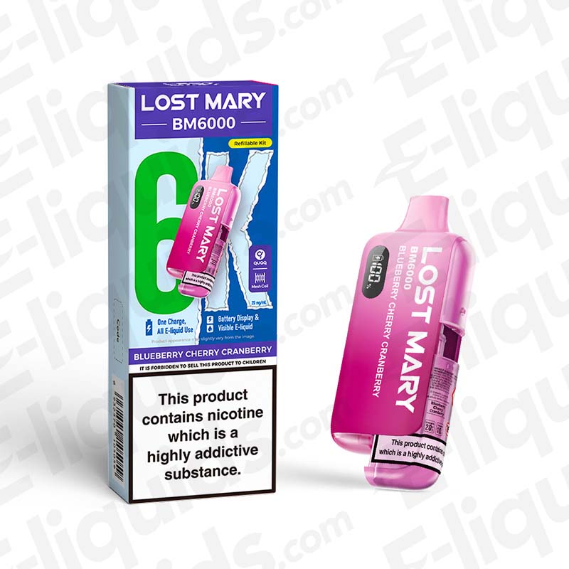 cherry lost mary flavors Lost Mary BM6000 Blueberry Cherry Cranberry Prefilled Pod Kit