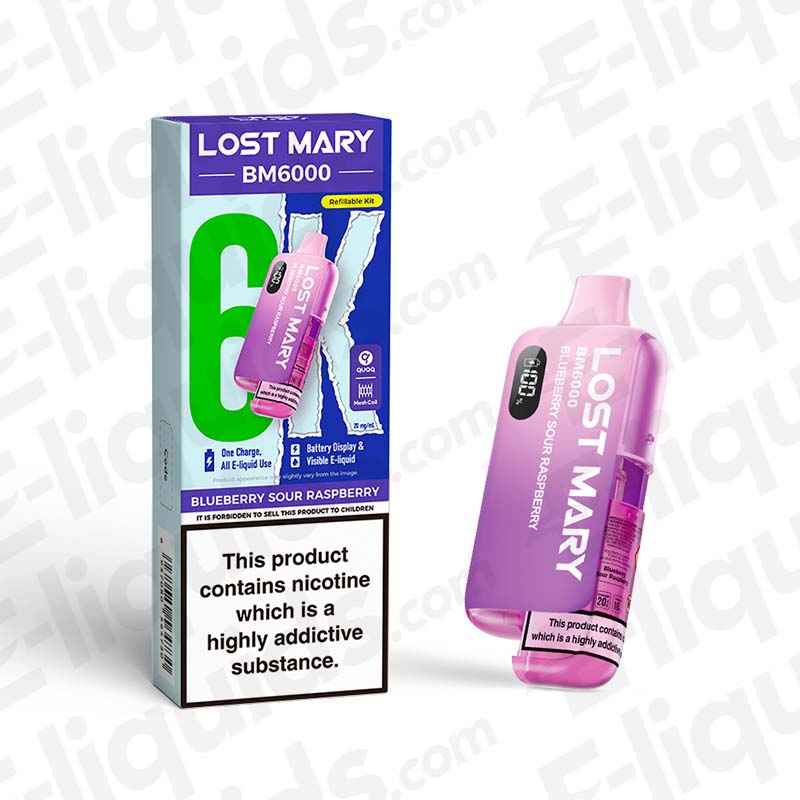 Lost Mary BM6000 Blueberry Sour Raspberry Prefilled Pod Kit Lost Mary BM6000 Blueberry Sour Raspberry Prefilled Pod Kit