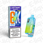 Lost Mary BM6000 Pod Kit in Miami Mint flavor next to packaging, offering 6000 puffs, compliant with UK regulations for a smooth vape.