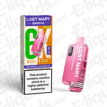 Lost Mary BM6000 Strawberry Watermelon Prefilled Pod Kit with 6000 puffs displayed in packaging with device on the side.