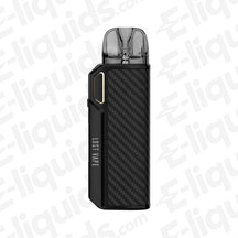 Lost Vape Thelema Elite 40 Pod Kit featuring a sleek carbon fiber design and compact size for easy portability.