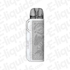 Lost Vape Thelema Elite 40 Vape Pod Kit in sleek design with detailed eagle engraving and transparent pod.
