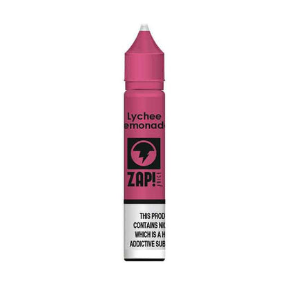 Lychee Lemonade Shortfill E-liquid by ZAP! Juice in a 50ml bottle with pink label.