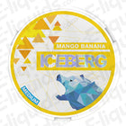 Mango Banana Nicotine Pouches by Iceberg in yellow packaging, featuring tropical flavors and medium strength.