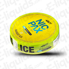 Nasty Nic Pix Mango Ice nicotine pouches pack, 20 pieces, 16mg, bright yellow-green packaging on white background.