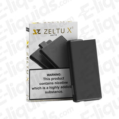 Zeltu X3 Matte Black Pod Kit with ultra-slim design, 620mAh battery, and pre-filled 2ml pods for MTL vaping.