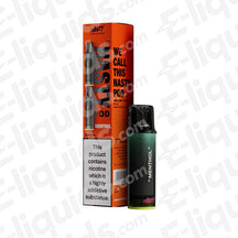 Menthol Nasty Pod PX2 vape pods box and bottle showcasing menthol flavor with nicotine warning.