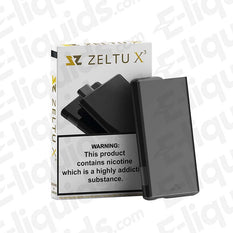 Zeltu X3 Metallic Black Pod Kit with ultra-slim 3mm design, fast USB-C charging, pre-filled 2ml pods, and inhale activation.