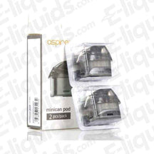 Aspire Minican Plus Replacement Pod pack of 2 for MTL vaping with 0.8 Ohm or 1.2 Ohm mesh coils