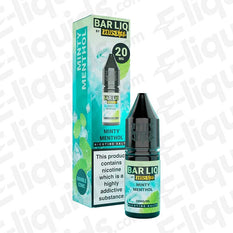 Minty Menthol Bar Liq Nic Salt E-liquid by Zeus Juice, 20mg, featuring refreshing mint flavor for MTL vaping.