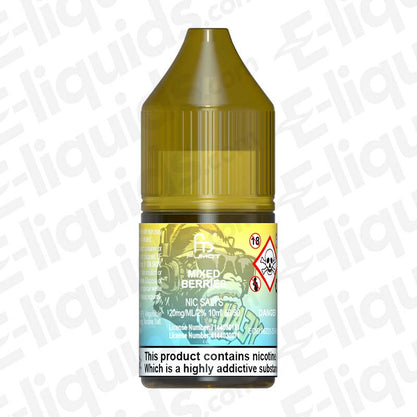 Bottle of Mixed Berries RandM 7000 Nic Salt E-liquid by Fumot in a 10ml size for vaping.