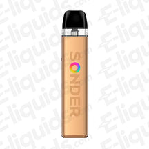 Geekvape Sonder Q2 Vape Pod Kit in gold color, compact design, ideal for MTL and RDL vaping.