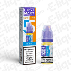 Lost Mary Nic Salt Vape Juice Mr Blue with 5mg strength in 10ml bottle, ideal for pod kits and mouth to lung vaping.