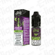 Green Grape Nic Salt e-liquid by Nasty Juice in 10ml bottle with box, featuring fruity grape flavor and nicotine warning.
