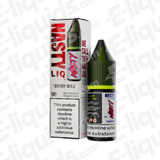 Nasty Berry Bull Nic Salt E-liquid 10ml in 20mg, energizing berry flavor for all-day vaping satisfaction.
