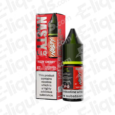 Fizzy Cherry Nic Salt E-liquid by Nastyliq in 10ml bottle with packaging, available in 10mg or 20mg nicotine strengths.