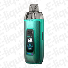 OXVA VPrime Pod Vape Kit in teal, featuring a 60W power output and vibrant display, ideal for various vaping styles.