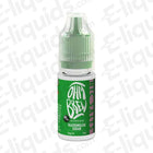 Ohm Brew Watermelon Sugar Nic Salt E-liquid bottle, 10ml, 50VG/50PG, ideal for pod kits, available in 3, 6, 12, 18mg strengths.
