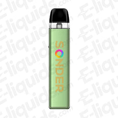 Geekvape Sonder Q2 Vape Pod Kit in green with colorful 'SONDER' logo for stylish and compact vaping.