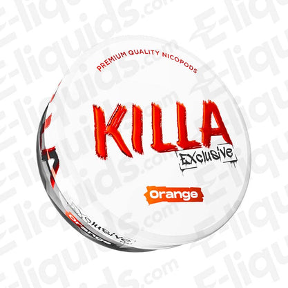 Orange Exclusive Nicotine Pouch by Killa featuring a sleek design and tangy orange flavor.