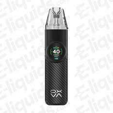 OXVA NeXLIM Vape Pod Kit with carbon fiber design and digital display showing 40W power output.