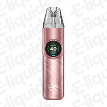 Oxva NeXLIM Rose Gold Vape Pod Kit with 40W variable output and 1,500mAh battery for extended sessions.
