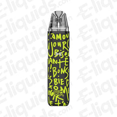 OXVA Xlim GO Pod Vape Kit in vibrant green and black design, featuring a compact build and portable vaping technology.