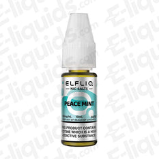 Peace Mint Nic Salt E-liquid by ELFLIQ in 10ml bottle, featuring a refreshing sweet mint flavor.
