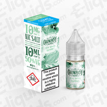 Pear Apple Raspberry Nic Salt E-liquid by Ohm Boy Vol II in a 10ml bottle, featuring 10mg nicotine, VG ratio, and packaging.