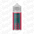 Pod Salt Nexus Pear Apple Raspberry E-liquid bottle with vibrant red and green design, 100ml shortfill.