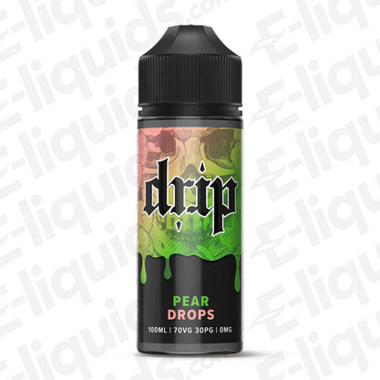 Pear Drops Shortfill E-liquid by Drip in 100ml bottle, sweet pear flavored vape juice.